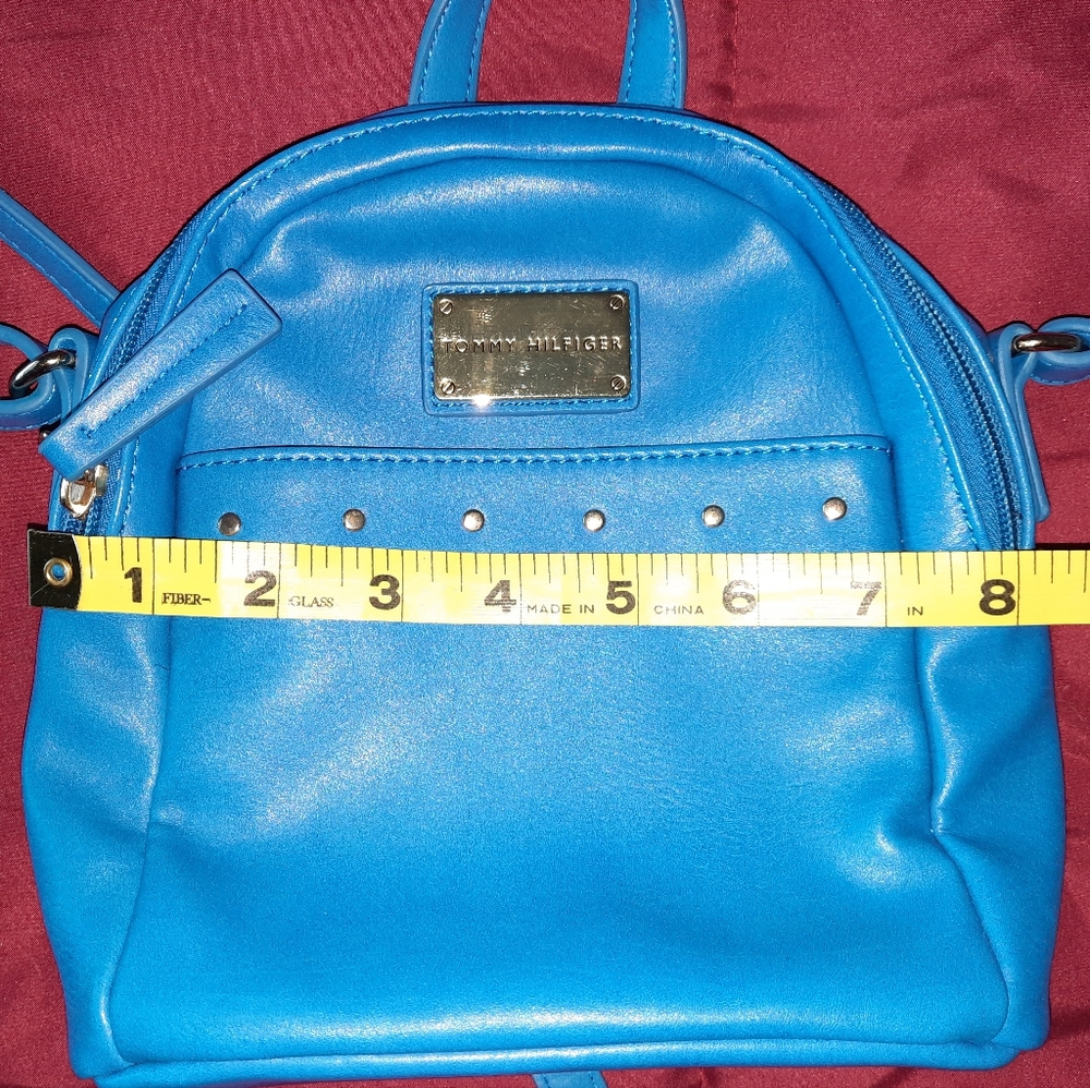 $ Tommy Hilfiger royal blue mini backpack purse excellent used condition - Picture 8 of 10